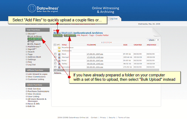 Add File - Archive files online